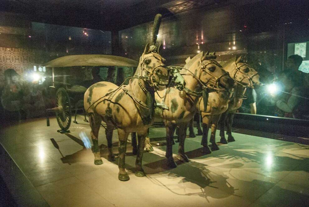Un carro di bronzo dell'imperatore nel mausoleo di Qin Shi Huang